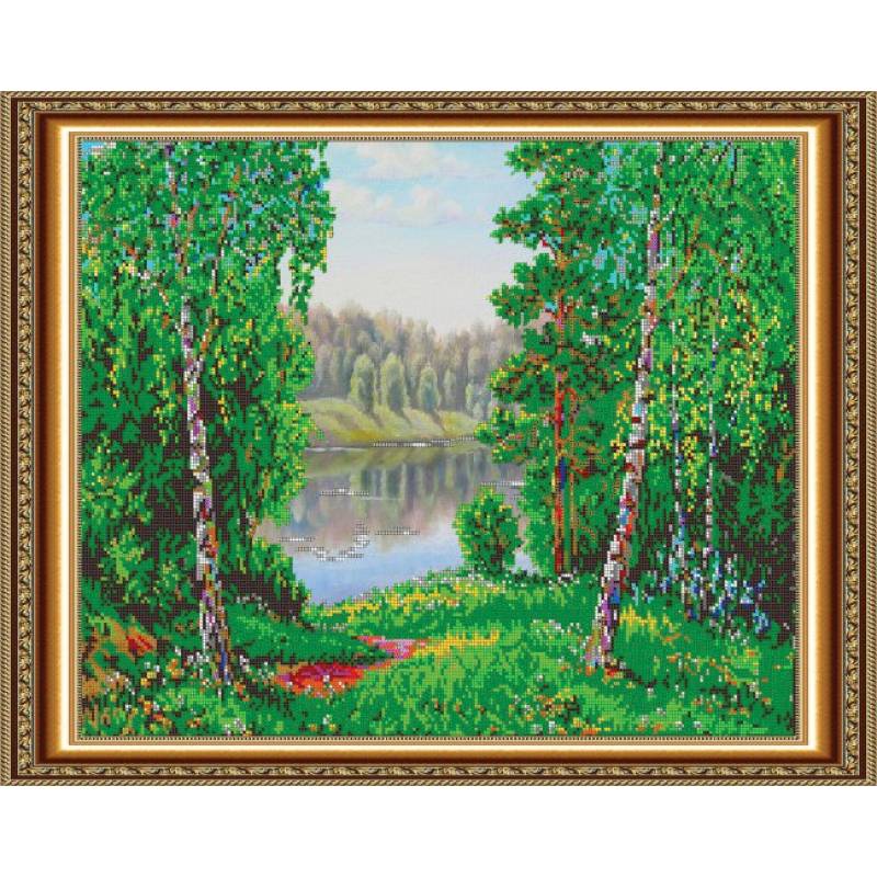 «Светлица» набор для вышивания бисером №502 «Свет родных берез» бисер Чехия 48x38см