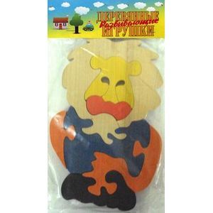 Деревянный пазл-конструктор 'Лев'
