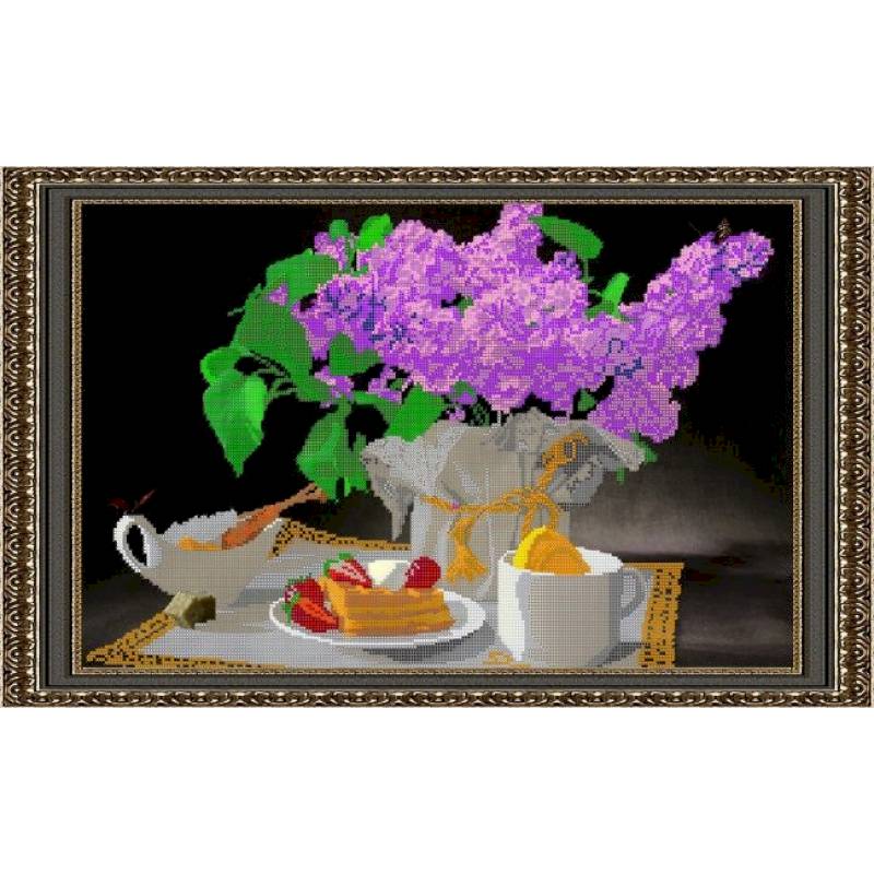«Светлица» набор для вышивания бисером №079 «Сирень» бисер Чехия 49,9x30,7см
