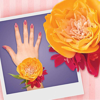 Браслет из фоамирана своими руками 'Желтая роза'