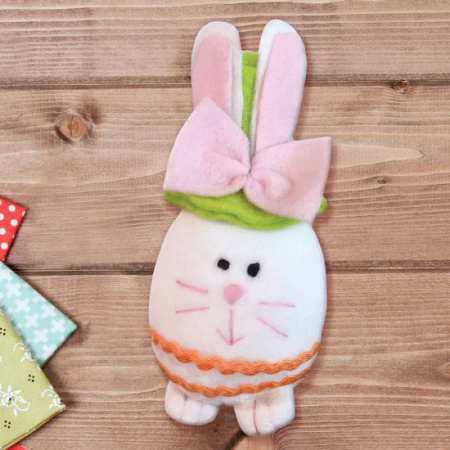 Игрушка из фетра 'Зайчик в шляпке', 4x6x13 см, цвет зеленый