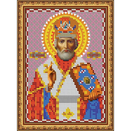 «Светлица» набор для вышивания бисером 8374М «Св. Николай Чудотворец» бисер Чехия 12x16см