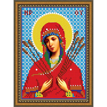 «Светлица» набор для вышивания бисером 8414М «Прсв. Бца Семистрельная» бисер Чехия 12x16см