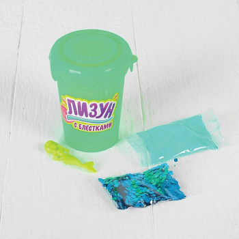 Набор 'Слим с блестками и игрушкой своими руками', цвет зеленый